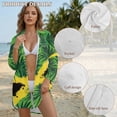 thumbnail image 6 of Xoenoiee Jamaica Flag Palm Leaves Print Women's Swimsuit Beach Cover Ups Shirt V-Neck Blouse Button Down Shirt Side-Slit Hem Dresses Tops Plus Size, 2XL, 6 of 7