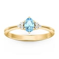 thumbnail image 2 of Birthstone Oval Ring with Shoulder Accents - Blue Topaz (December), 2 of 5