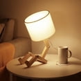 thumbnail image 4 of Lámpara de noche Lámpara de mesita de noche cilíndrica de madera ajustable para dormitorio Sala de estar Oficina Bombilla tricolor de 12 W Enchufe de la UE 8031 Beige, 4 of 12
