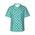 thumbnail image 6 of KLL Men's Hawaiian Shirt Short Sleeve Button Down Beach Shirts-Aquamarine Glitter1, 6 of 6