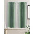 thumbnail image 5 of Green Grey Ombre Bathroom Window Curtain, Farmhouse Gradient Minimalist Light Filtering Coffee Kitchen Curtains, Bedroom Living Room Curtains 2 Panel 84"x63", 5 of 6