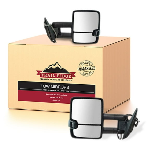 Trail Ridge Towing Mirror Power Heated Signal Spotlight Textured & Chrome for GM TR10142 Fits select: 2007-2014 CHEVROLET SILVERADO, 2007-2014 CHEVROLET TAHOE