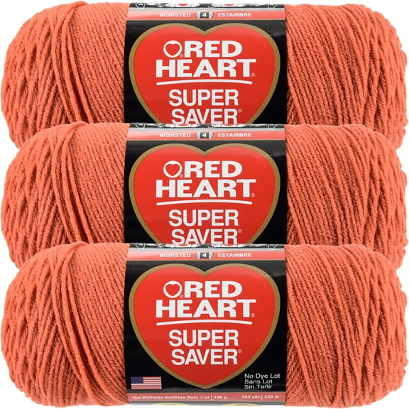 Multipack of 03 - Red Heart Super Saver Yarn-Coral
