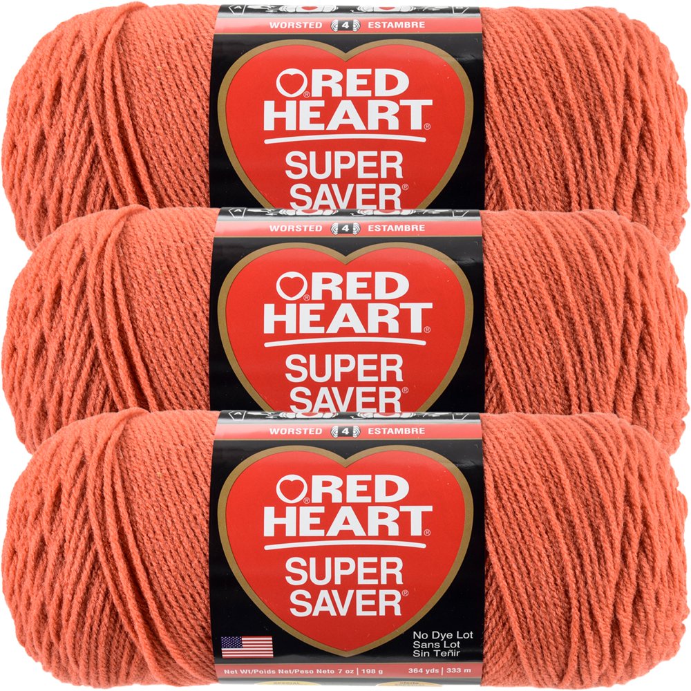 Red Heart Super Saver YarnCoral, Multipack Of 3