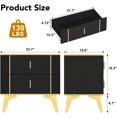 thumbnail image 2 of AISWORD Black Nightstand Bedside Table with Storage, Sofa Side Table Modern Wood Night Stand 2 Drawer Dresser, End Tables with Metal Handles for Bedroom Living Room (W23.7"x D15.6"x H23",Single), 2 of 7