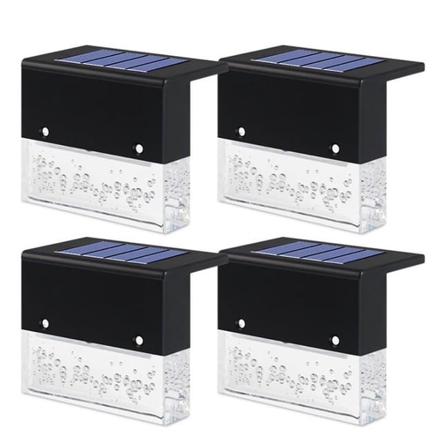 yingyy 4PCS Solar Deck Lights Fence Lights Outdoor Color Changing Waterproof LED Solar Step Lights for Railings Stairs Yard Pathway