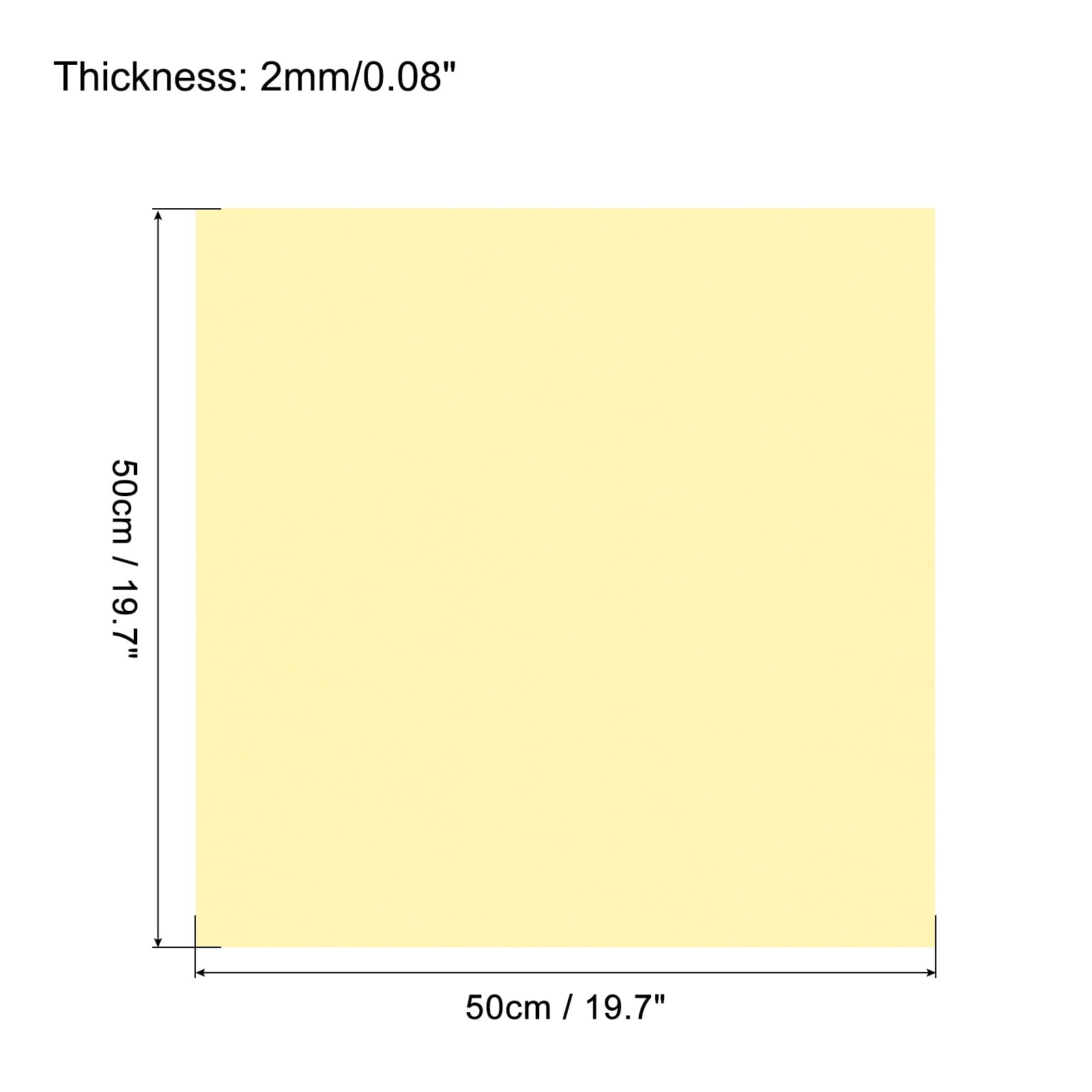 Uxcell EVA Foam Sheets Light Yellow 19.7 Inch x 19.7 Inch 2mm Thick Crafts Foam Sheets for Costumes, Arts and Crafts Projects Pack of 5