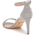thumbnail image 2 of Lauren Lorraine Sondra Silver Embellished Strap Ankle Strap Stiletto Heel Sandal (Silver, 11), 2 of 5