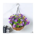 thumbnail image 5 of Flores artificiales colgantes en canasta para decoración de jardín de césped de patio, para la decoración de exteriores An, 5 of 5