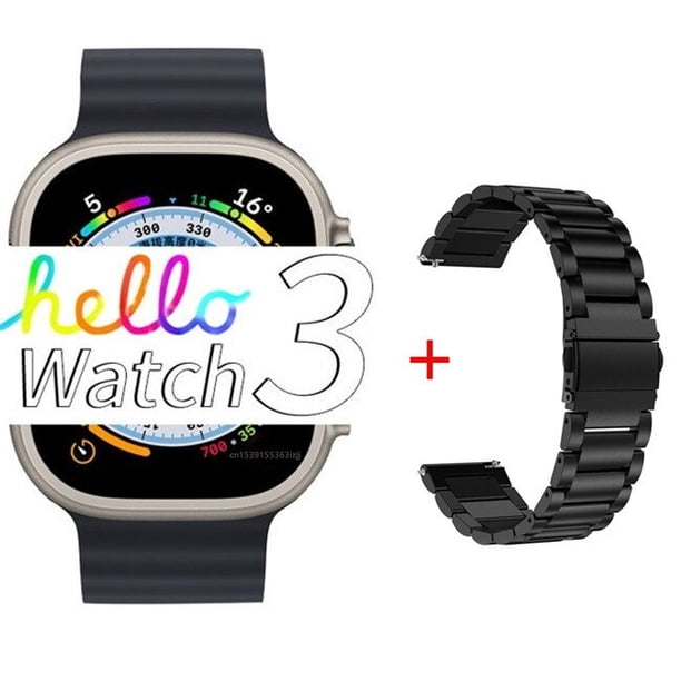 Hello Watch-reloj inteligente Original de 3 generación para hombre, pulsera de Fitness con Pantalla AMOLED de 2,04 pulgadas, 4GB de ROM, NFC, brújula, para Android e IOS