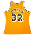 thumbnail image 2 of Los Angeles Lakers Magic Johnson Autographed Yellow Authentic Mitchell & Ness 1984-85 Hardwood Classic Swingman Jersey Size L Beckett BAS Witness Stock #256709, 2 of 3