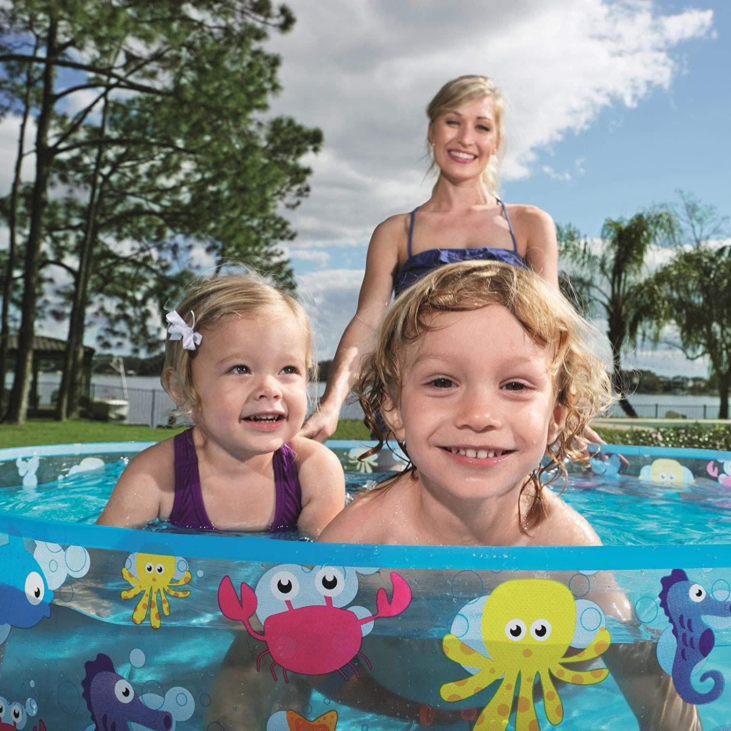 (2 pack) Fill-N-Fun Paddling Pool - 48 x 10 Inches, Blue
