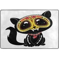 thumbnail image 4 of Dreamtimes Day of The Dead Area Rug 72x48in Cute Skull Cat Non-Slip Floor Carpet Comfort Floor Mats Decor for Indoor Living Dining Room and Bedroom Area, 4 of 7