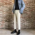 thumbnail image 3 of Pantalones de traje masculino negros para negocios, oficina, trabajo, sastrería social, pantalones de verano para hombre, ropa de diseñador 2024, spandex, formal, de lujo, 3 of 5