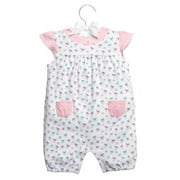 C.R. GIBSON Romper Little Birdie (Baby Girls 3-6M) Pink Blue Bird Spring Summer