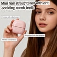 thumbnail image 2 of Mini Hair Straightener,3-Speed Temperature Control, Portable Electric Hair Straightener Brush 30s Heating,Rapid Heating & Anti Scald Shell, Cordless Straightening Comb for Travel,Pink, 2 of 7
