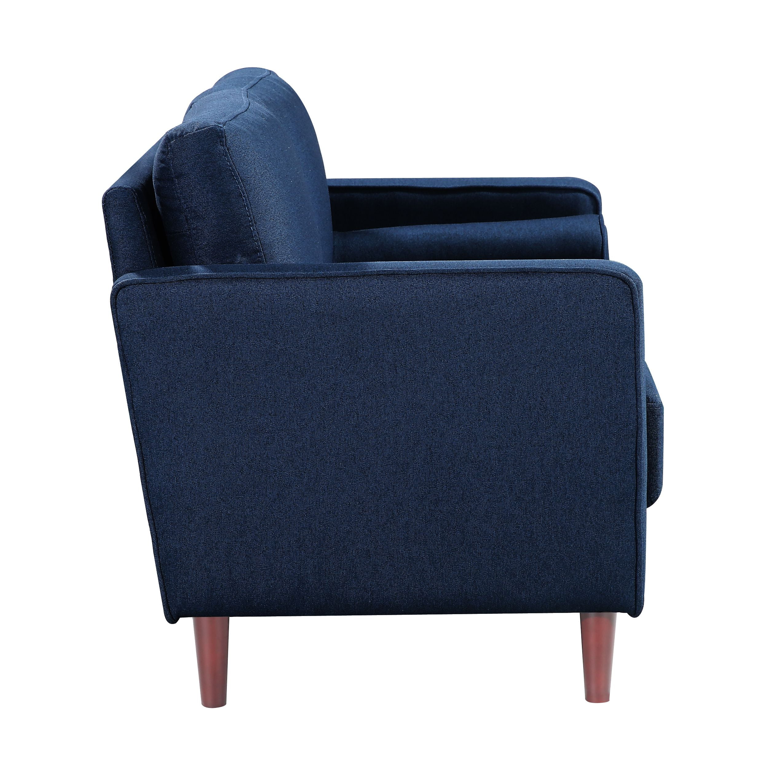 Lifestyle Solutions Lorelei Mid-Century Modern Loveseat, Blue Fabric