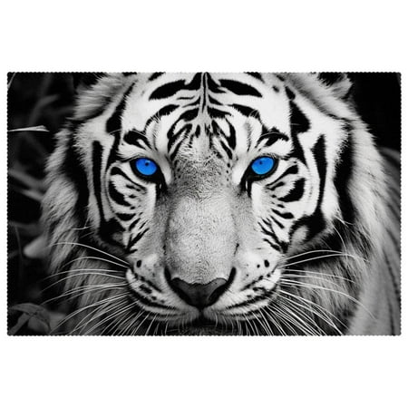 

Placemats Set of 1 Table Placemats for Home Holiday Party Blue Eyes White Tiger