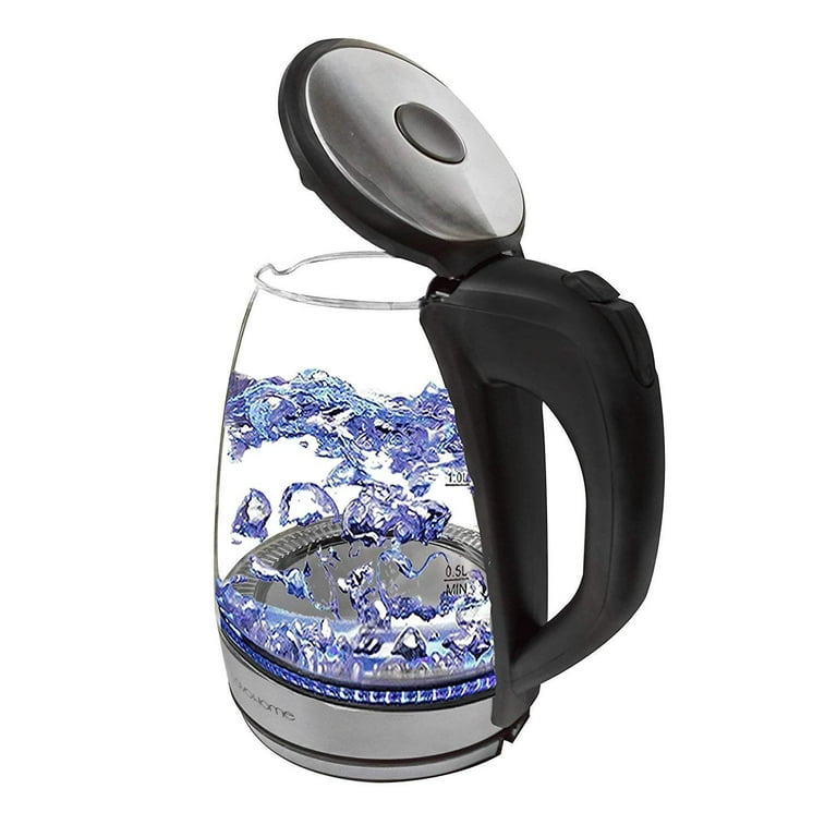 Ovente Glass Electric Kettle with Flashing Blue Lights – a Fun