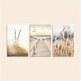 thumbnail image 4 of 3pcs Decorative Painting Modern Beige Bohemian Leaf Grass Reeds Seaside Beach Beach Pier Landscape Reed Hanging Painting Home Room Minimalist Style Decorative Wall Painting Living Room Bedroom Backg, 4 of 4