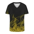 thumbnail image 4 of Patlollav Men T-Shirt Casual V-Neck Gradient Print Pullover Fitness Sports Short Sleeve Blouse, 4 of 4