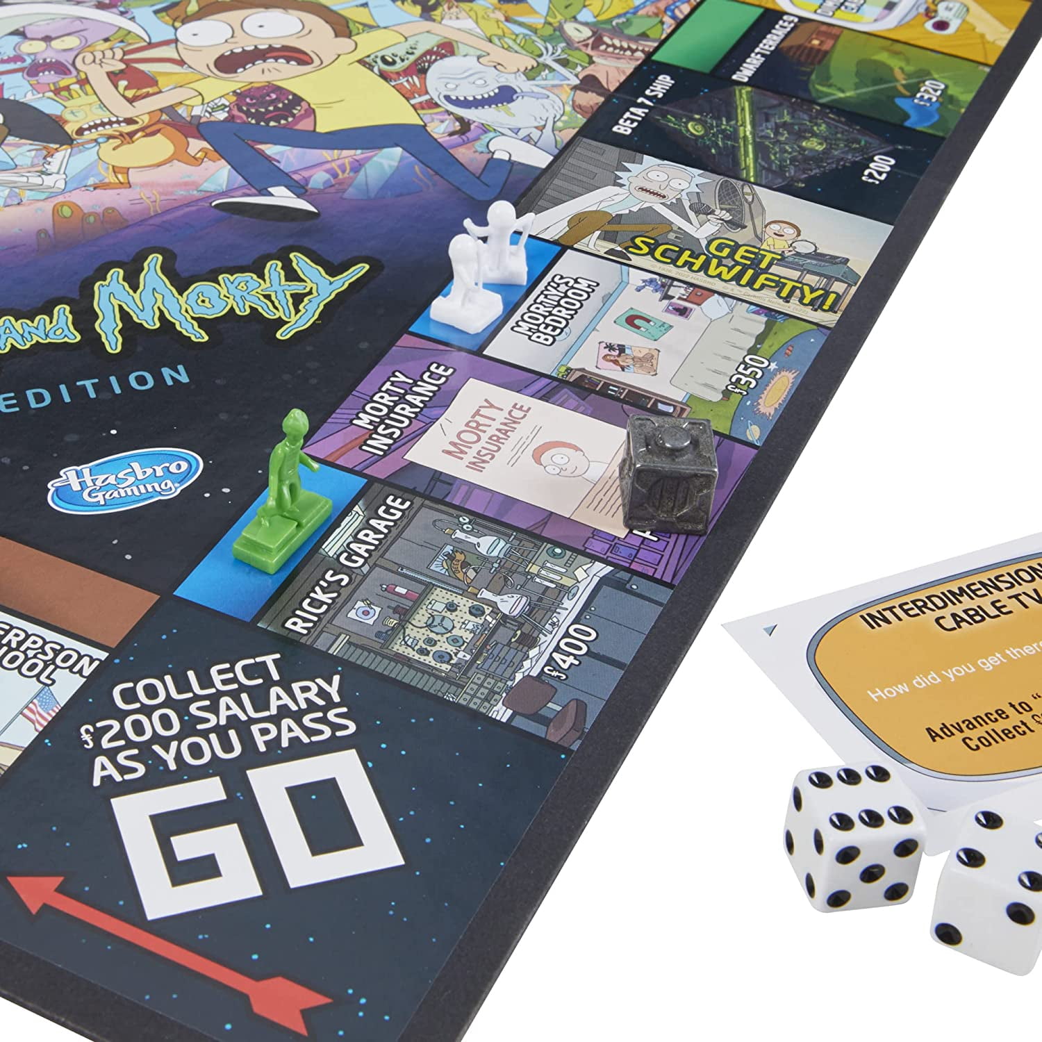 Monopoly: Rick and Morty Edition Board Game, Cartoon Network Game for Families and Teens 17+, Includes Collectible Monopoly Tokens