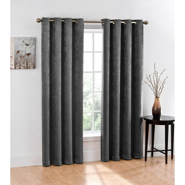 Blackout Window Curtain Grommet Panels,Width 50" X 84" (Gray) - Walmart ...