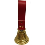 Solid Brass Swiss Cowbell with Red Leather Handle Made in the United States USA