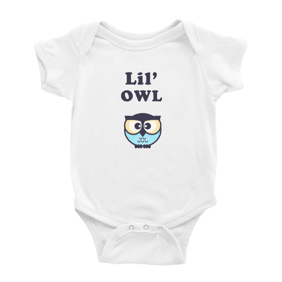 Cut Baby Jumpsuit Lil' Owl Animal Funny Boy & Gril Newborn Clothes Outfits (White, 6-12 Months)
