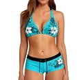 thumbnail image 2 of High Waisted Bikini Set for Women Floral Print 2 Piece Swimsuit No Padding Summer Beach Swimwear for Water Sports Bathing Suit, 2 of 5