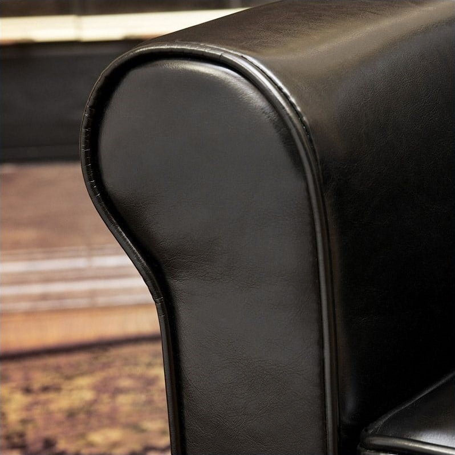 Black leather chair with silver studs hot sale