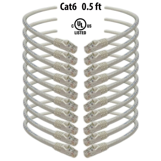 Download Imbaprice Cat6 Rj45 Snagless Ethernet Patch Cable In White Color 0 5 Feet 10 Pack Walmart Com Walmart Com