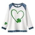 thumbnail image 5 of Craaazy Women's Denim Crewneck Loose St Patricks Day Long Sleeve Tops Gifts, 5 of 5