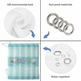 thumbnail image 4 of Teal Summer Coastal Shower Curtain, Waterproof Shower Curtains for Bathroom, Modern Ocean Waves Starfish Shell Washable Fabric Bathtub Curtain Set Bath Decor with 12 Hooks 72"x78", 4 of 8