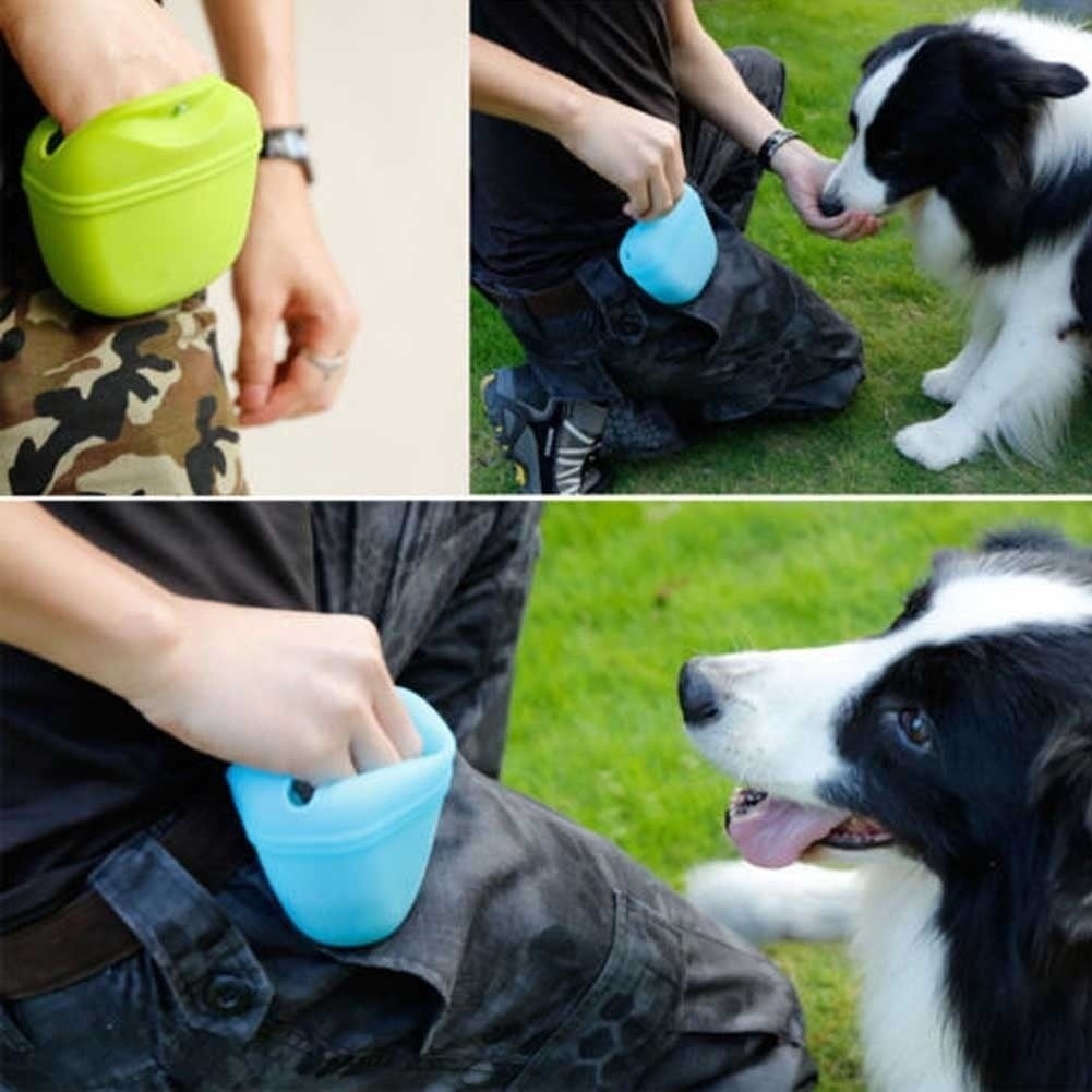 Silicone Dog Treat Bag Pet Training Pocket Food Snack Pouch Haversack