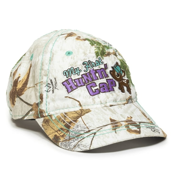 Realtree Hunting Unstructured Ladies Baseball Style Hat, Xtra Snow, Youth