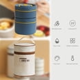 thumbnail image 3 of Caja De Almuerzo Fiambrera con asa oculta a prueba de fugas Bento Box de múltiples capas con bolsa (1S 1L Azul) Tmvgtek Libre de BPA, 3 of 7