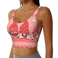thumbnail image 2 of Daiia Gnomes Hold The Letters LOVE Printed Women's Sports Bra, Breathable Activewear Bra with U-Back Design and Removable Pads, Comfortable and Supportive for Yoga, Workout-Small, 2 of 8