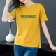 thumbnail image 1 of Fiudx Liquidación de Ofertas Flash Moda Mujer Pantalón Corto Casual Manga Letra Blusa Señoras Camiseta Tops, 1 of 3