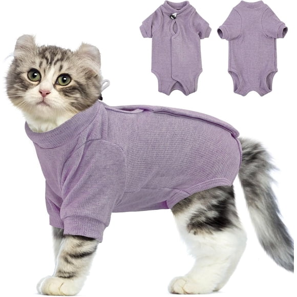 Tingzi Cat Recovery Suit Female Anti-Licking Full Body Cat Surgery Recovery Suit with Sleeves Kitten Onesie After Spay Pet Surgical Recovery Suit Male Neuter E Collar Cone Alternative