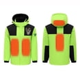 thumbnail image 2 of Feancey Heated Puffer Jacket Men Winter Outdoor Windbreaker 4 Zones Electric Heating Coat Full Zip Warm Removable Hooded Jackets with Zipper Pockets,Green,2XL, 2 of 9