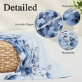 thumbnail image 3 of Blue Blooms Floral Throw Pillow Covers, Spring Flowers Botanical Blue Ombre Soft Breathable Pillow Cases with Invisible Zipper for Sleeping, Standard Pillowcases for Couch Bed Sofa Chair 20x26 Inches, 3 of 9