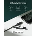thumbnail image 5 of Anker Powerline II 3-in-1 Cable, Lightning/Type C/Micro USB Cable, 3ft, Black, 5 of 7