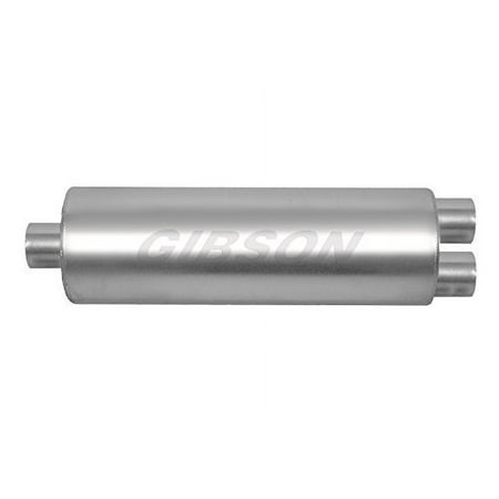 Gibson Exhaust 789800S GIB789800S SFT SUPERFLOW CENTER/DUAL ROUND MUFFLER, STAINLESS