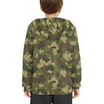 thumbnail image 4 of Xoenoiee Boys Hoodies Camo Green Print Pullover Hooded Sweatshirt for Kids Long Sleeve Sweater Fall Winter Activewear Sweater Loose Tops for Traveling Walking Running, S, 4 of 7