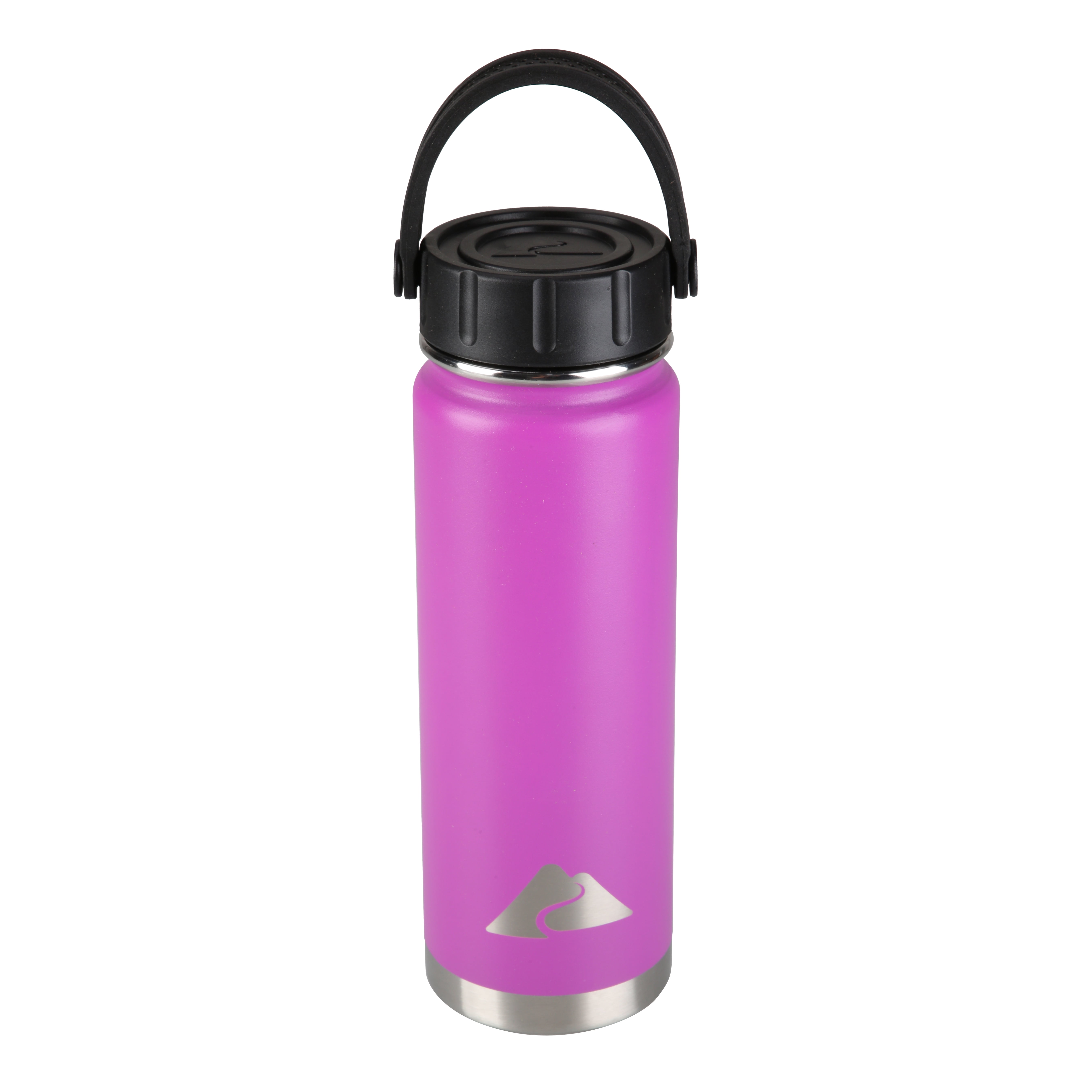 Ozark Trail 24 oz Pink and Silver Insulated Stainless Steel Water Bottle  with Wide Mouth Lid 