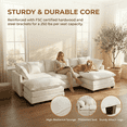 thumbnail image 6 of Dioepic Cloud Chenille 4-Seat Living Room Sectional Sofa Modern Couch 146" with 2 Ottoman & 4 Pillows, Beige, 6 of 8