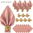 thumbnail image 1 of 1 elegante juego de servilletas de raso con exquisitos servilleteros | Imprescindible for bodas y vacaciones., 1 of 2