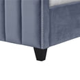 thumbnail image 5 of Inspired Home Mallorie Velvet Sky Blue Upholstered Bed, Queen, 5 of 9