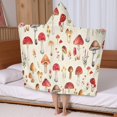 thumbnail image 5 of Red Mushroom Floral Light Beige Pattern Hooded Bath Towel，50"x30" for Ages 3 To 12 Kids, Quick Dry Lightweight Soft Microfiber Hood Beach Towel Cover Up for Kids, 5 of 7